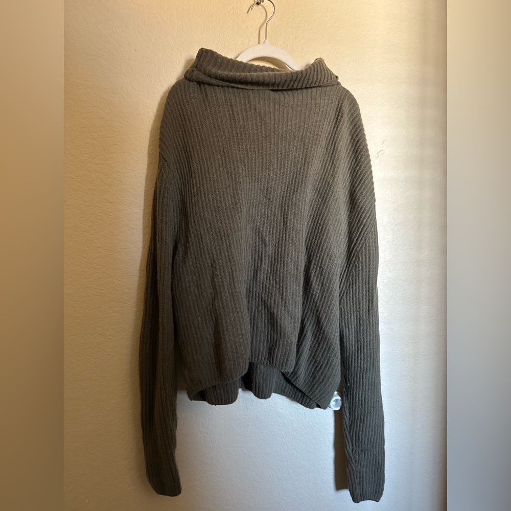H&M Wool Cashmere Cowl Neck‎ Rib Knit Sweater Sz Medium Oversized